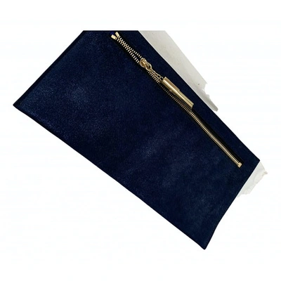 Pre-owned Amanda Wakeley Leather Clutch Bag In Blue