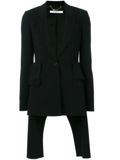 Givenchy Peak-lapel Single-breasted Cady Jacket In Black