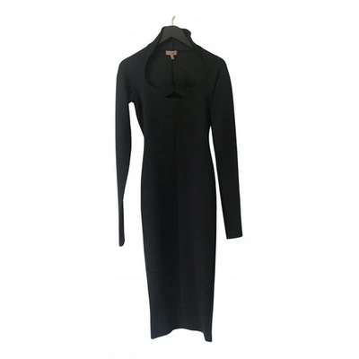 Pre-owned Romeo Gigli Wool Maxi Dress In Black
