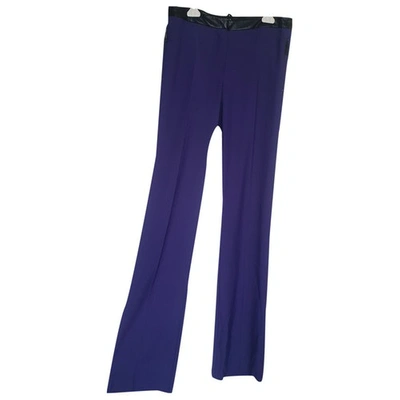 Pre-owned Just Cavalli Straight Pants In Purple
