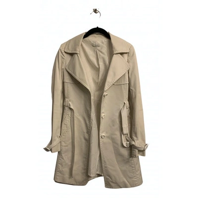 Pre-owned Pinko Trench Coat In White