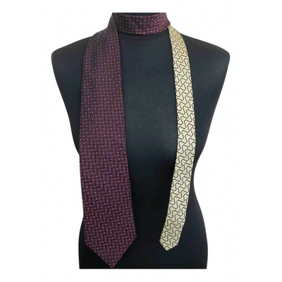 Pre-owned Tommy Hilfiger Silk Tie In Red