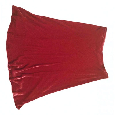 Pre-owned Luisa Beccaria Red Velvet Skirt