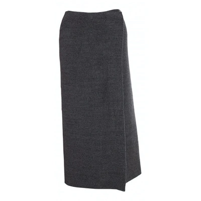 Pre-owned Yohji Yamamoto Wool Maxi Skirt In Grey