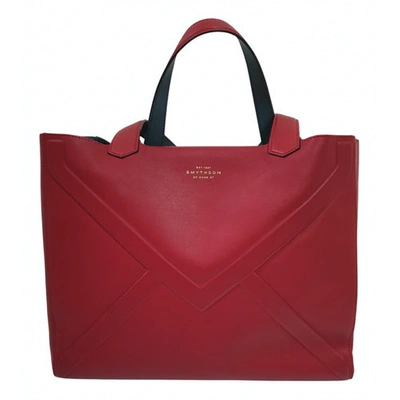 Pre-owned Smythson Leather Handbag In Red