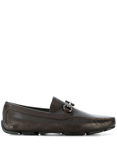Ferragamo Gancio Horsebit Loafers In Brown