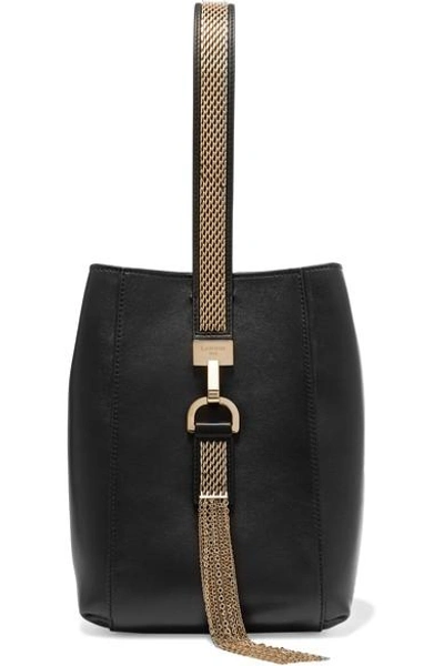Lanvin Chain-trimmed Leather Wristlet Bag