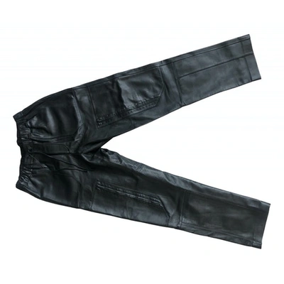 Pre-owned Fendi Black Leather Trousers