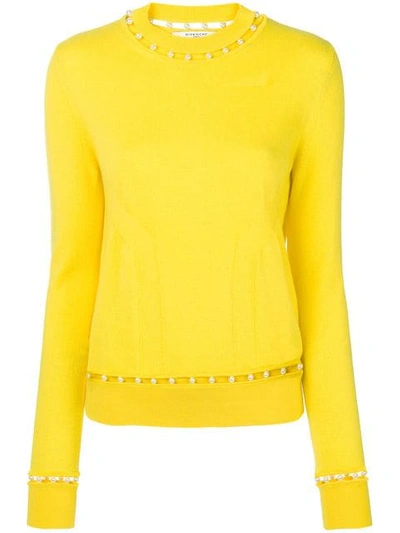 Givenchy Pearly-embellished Sweater, Yellow In Giallo