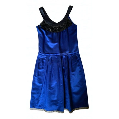 Pre-owned Vera Wang Silk Mid-length Dress In Blue