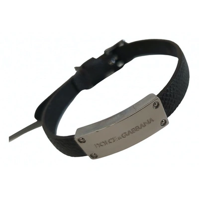 Pre-owned Dolce & Gabbana Leather Bracelet In Black