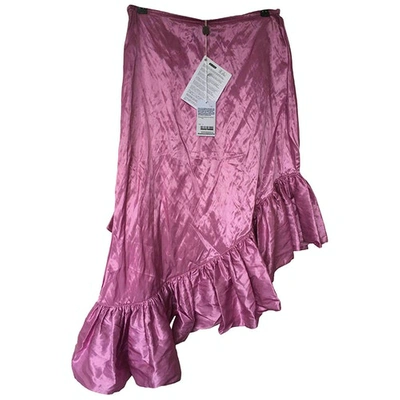 Pre-owned Marques' Almeida Silk Mid-length Skirt In Pink