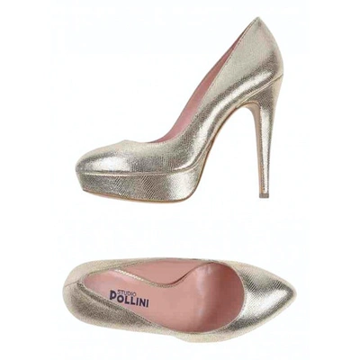 Pre-owned Pollini Leather Heels In Gold