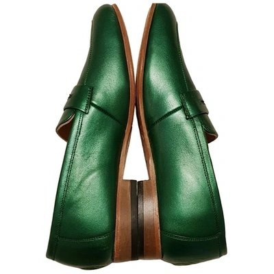 Pre-owned Dieppa Restrepo Green Leather Flats