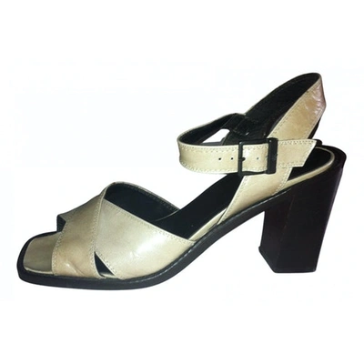 Pre-owned Calvin Klein Leather Sandals In Beige