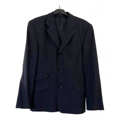 Pre-owned Guess Wool Suit In Navy