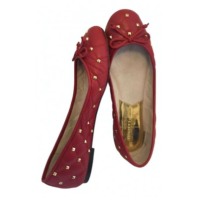 Pre-owned Michael Kors Leather Ballet Flats In Red