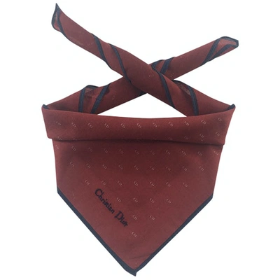 Pre-owned Dior Silk Handkerchief In Red