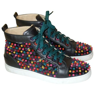 Pre-owned Christian Louboutin Louis Leather High Trainers In Multicolour