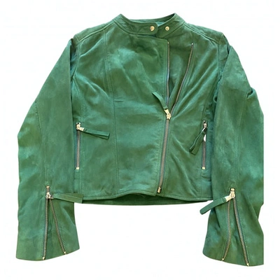 Pre-owned P.a.r.o.s.h Leather Biker Jacket In Green