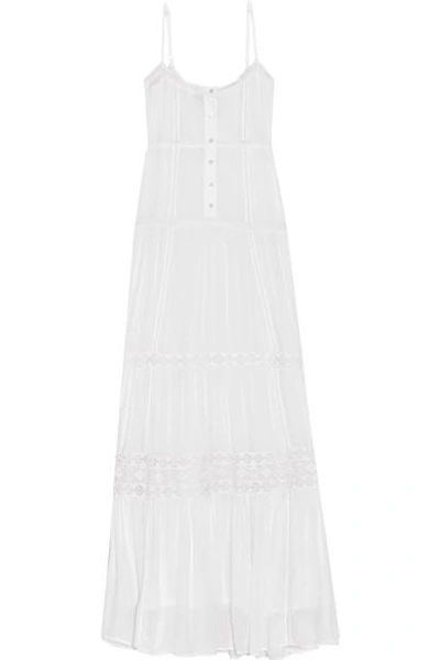 Melissa Odabash Mollie Lace-trimmed Voile Maxi Dress In White