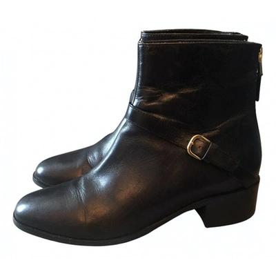 Pre-owned Lk Bennett Leather Ankle Boots In Black