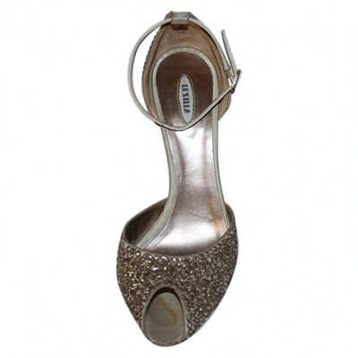 Pre-owned Le Silla Glitter Sandals In Beige