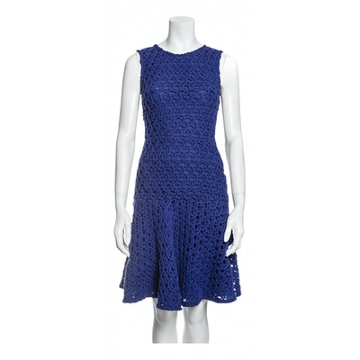 Pre-owned Dior Wool Mid-length Dress In Blue