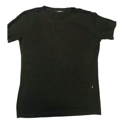 Pre-owned Replay Linen T-shirt In Black