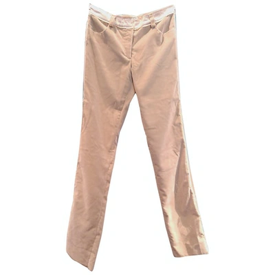 Pre-owned Philosophy Di Alberta Ferretti Velvet Straight Pants In Beige