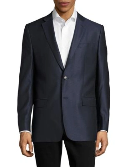 Versace Giacca Solid Two-button Jacket In Blue