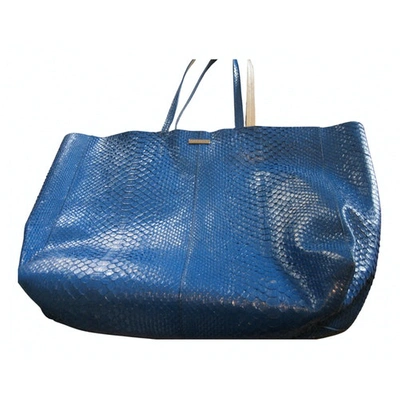 Pre-owned Orciani Blue Leather Handbag