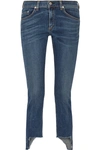 Rag & Bone The Capri Distressed Mid-rise Skinny Jeans In Blue