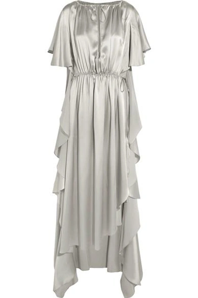 Juan Carlos Obando Asymmetric Ruffled Silk-satin Gown