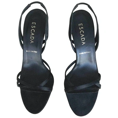 Pre-owned Escada Cloth Sandals In Black