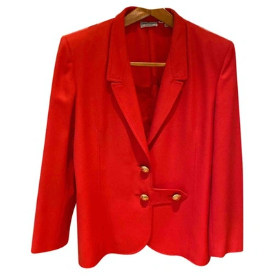 Pre-owned Valentino Wool Suit Jacket In Red