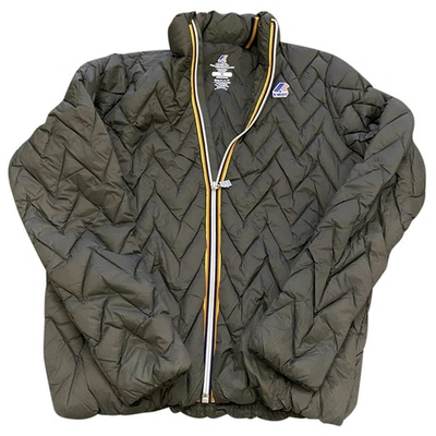 Pre-owned K-way Puffer In Khaki