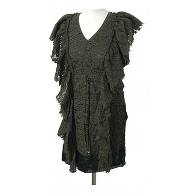 Pre-owned Msgm Lace Mid-length Dress In Green