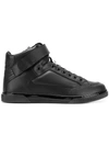 Saint Laurent Max Scratch Mid Top Sneaker In Black Leather