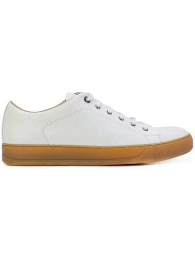 Lanvin Leather Low Top Sneakers In White