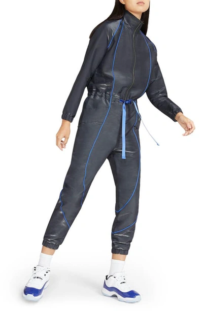 Jordan Sisterhood Flight Suit In Black/ Hyper Royal