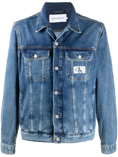 Calvin Klein Jeans Est.1978 Logo Patch Denim Jacket In Blue