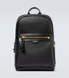 Tom Ford Full-grain Leather Sling Backpack In Black