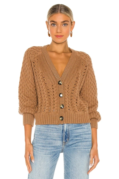Nicholas Savva Cable Knit Merino Wool Cardigan In Khaki