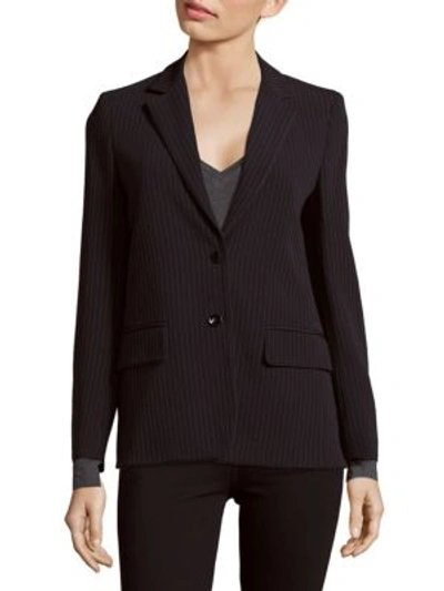 Max Mara Selz Wool-blend Striped Jacket In Ultramarine