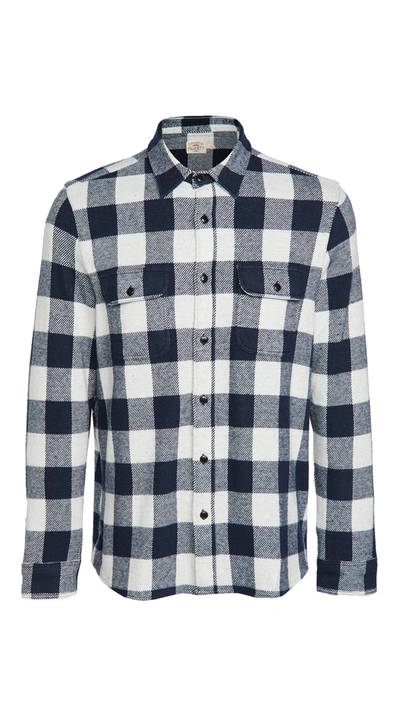 Faherty Legend Buffalo Check Flannel Button-up Shirt In Artic Buffalo