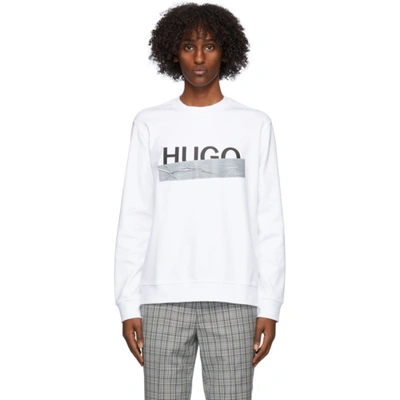 Hugo White Dicago Sweatshirt In 100 White