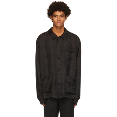 Cmmn Swdn Black & Brown Seth Shirt In Brown Check