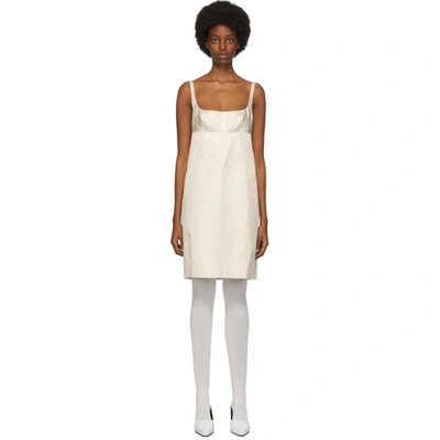 Marc Jacobs Off-white Polka Dot Glitter Mid-length Dress In 111 Ivory