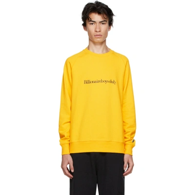 Billionaire Boys Club Logo-embroidered Cotton-jersey Sweatshirt In Yellow
